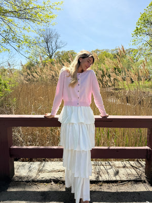 Satin Tiered Maxi Skirt