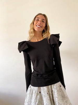 The Flutter Top Black