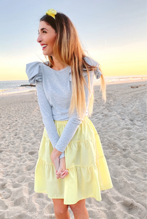 The Flutter Top in Heather Grey